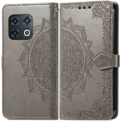 Afbeelding van OnePlus 10 Pro Hoesje Kunstleder iMoshion Bookcase Grijs Telefoonhoesje