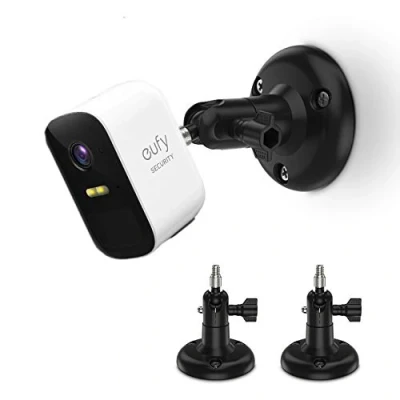 Afbeelding van HOLACA Aanpassing wandhouder compatibel met Eufycam 2c, 1 &amp; 2, E en andere Eufycams compatibele modellen, 1/4 inch schroef muursteunen (2 Pack zwart)
