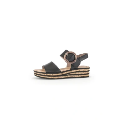 Afbeelding van Gabor 550.2 Sandalen Met Sleehak Dames Zwart Maat 38,5
