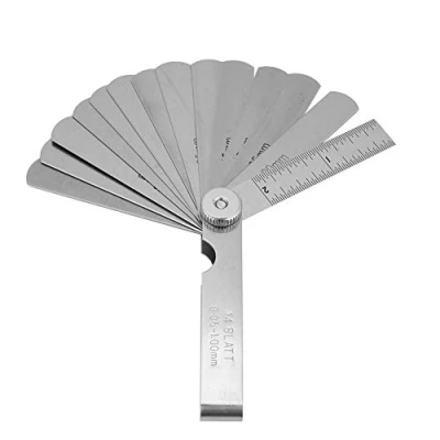Afbeelding van Voelermaat Kloof Inspectie Rvs Gage Set Draad Checker Meetinstrument Lassen Bougie Tool(75mm*14PCS0.05 1.00mm)