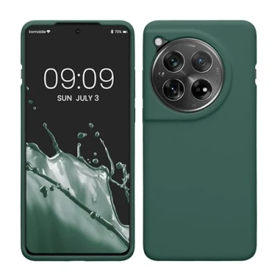 Afbeelding van kwmobile telefoonhoesje geschikt voor OnePlus 12 Hoesje met siliconen coating Smartphone case in dennengroen