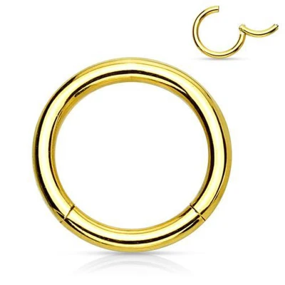 Afbeelding van piercing ring high quality 0.8 x 8mm gold plated