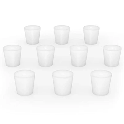 Afbeelding van stonylab Silicium Rubberen Stoppers, Witte Taps Toelopende Lab Seal Silicon Stoppers Rubber Pluggen (10 Pack, 5#)