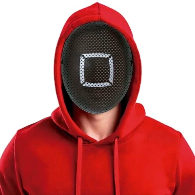 Afbeelding van Verkleed masker game vierkant bekend van tv serie Verkleedmaskers