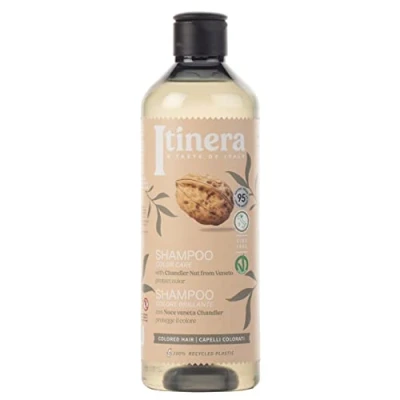 Afbeelding van ITINERA Shampoo voor gekleurd haar met chandler noten uit Veneto, 95% natuurlijke ingrediënten, 370 ml