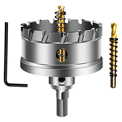 Afbeelding van ASNOMY Wolfraamcarbide getipt gatzaag boor voor hard metaal, 60mm T.C.T gatzaagsnijder met 2 stks Titanium Plated Pilot staal, ijzer, hout, kunststof