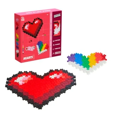 Afbeelding van Plus Puzzle By Number Hearts Constructiespeelgoed Set Met Bouwstenen 250 Delige Bouwset Bouwspeelgoed Vanaf 5 Jaar