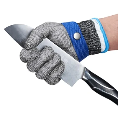 Afbeelding van ThreeH Snijbestendige handschoenen roestvrij staal 316L gaas slager niveau 5 bescherming werkhandschoen GL09 XS (één handschoen)