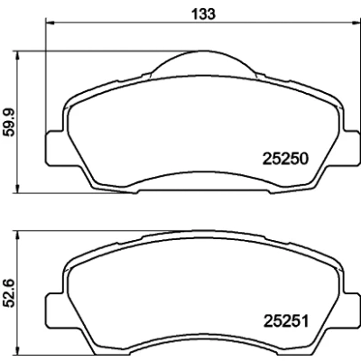 Afbeelding van HELLA 8DB 355 020 771 Remblokkenset Niet geschikt voor slijtage waarschuwingscontact Met remzadelschroef toebehoren PEUGEOT: 308 SW 2