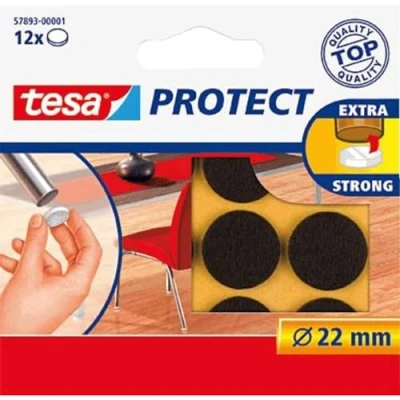 Afbeelding van tesa® Protect Viltglijders, rond, bruin, Ø22mm/57893 00001 00 rond 12 diameter 22mm