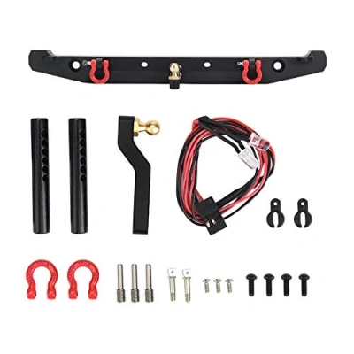 Afbeelding van Dilwe RC Crawler Auto Hecksto?stange Metallsto?stange mit LED Leuchten Trailer Buckle f¨¹r Traxxas TRX 4 SCX10II 90046 Autoteil Zubeh?r