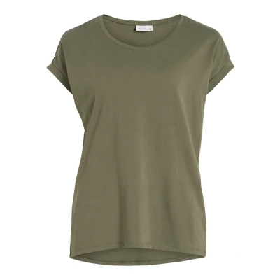Afbeelding van VILA Vidreamers PURE Tshirt basic, Dames, Maat: Large, Dusty olive
