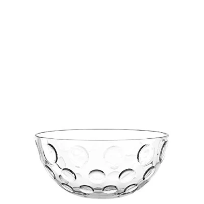 Afbeelding van Leonardo glazen schaal Cucina Optic, ronde van glas in fris design, decoratieve met accenten, 21,5 cm, 066336