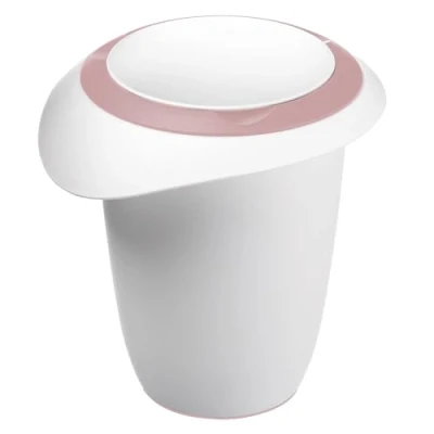 Afbeelding van Westmark Beslagkom met tweedelige deksel, 1 l, schenktuit, kunststof, wit/roze, 3151227P
