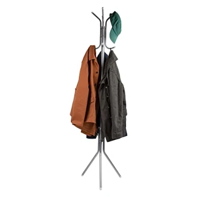 Afbeelding van Mind Reader kapstok, halboom, vrijstaand, hoed, jas, portemonnee, metaal, 37,5 cm L x 41,9 B 175,3 H, zilver