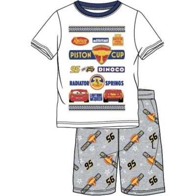 Afbeelding van Disney Cars Pyjama met korte mouw wit grijs Maat 104