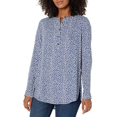 Afbeelding van Amazon Essentials Geweven Bloe met lange mouwen, Navy White Petal, S
