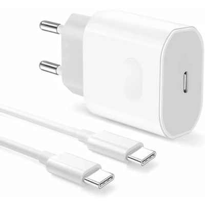 Afbeelding van iPhone 15 oplader, 20 W USB C adapter met 2 m originele type kabel, oplaadkabel voor Pro/15 Pro Max/Plus, iPad 12.9/11/Air/Mini, voeding, stekker, snellader, snellaadkabel