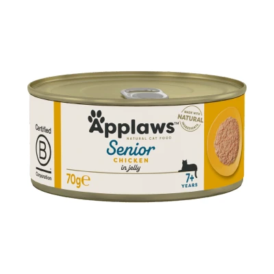 Afbeelding van Applaws natvoeding Senior Kip in gelei 70 gr. per 24 stuks