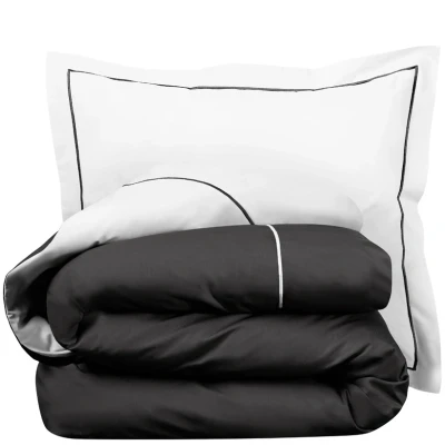 Afbeelding van Dekbedovertrek De Witte Lietaer Bumblebee White Dark Grey Percal 140 x 200 / 220 cm 1 Persoons