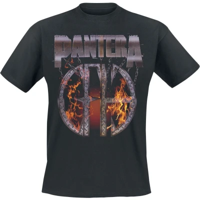 Afbeelding van Pantera CFH Flames T shirt zwart 3XL Katoen Band merch, Bands