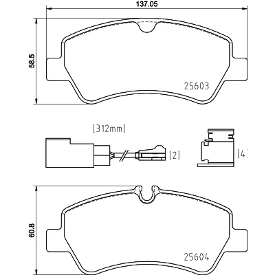 Afbeelding van Remblokkenset, schijfrem HELLA PAGID 8DB 355 025 161