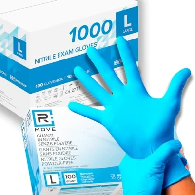 Afbeelding van Nitrilhandschoenen, poedervrij, latexvrij, hypoallergeen, CE gecertificeerd, EN455, medische wegwerphandschoenen, maat L, 1000 stuks