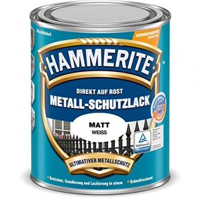 Afbeelding van Hammerite metaalbeschermende lak mat wit 750 ml