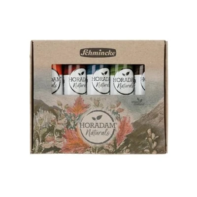 Afbeelding van Schmincke Horadam Naturals, set plantaardig, 5 x 15 ml tubes, 86001097, fijnste veganistische waterverf, natuurlijke plantaardige pigmenten, combinatie aquarel en gouache