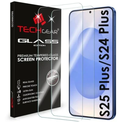 Afbeelding van 2 stuks TECHGEAR GLASS Edition compatibel met Samsung Galaxy S24 Plus / S24+ 5G, gehard glas schermbeschermer cover [2,5D ronde rand] [9H hardheid] [kristalhelderheid] [krasbestendig] [zonder
