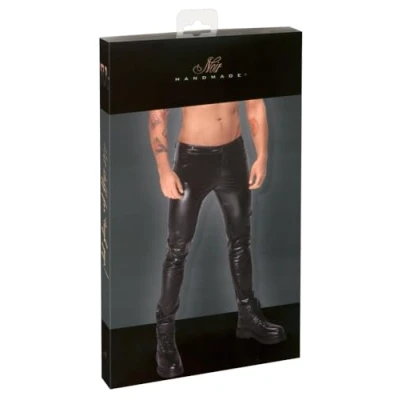 Afbeelding van Noir Handmade Snake wetlook with back pockets Broek XL Zwart