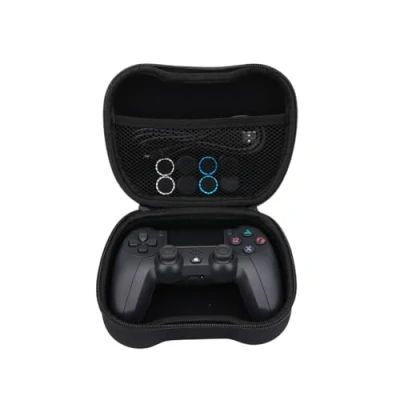 Afbeelding van NK Pack Draadloze PS4 / PS3 PC/Mobiele Controller Controller, Dualshock, 6 assig, Touchpad, Koptelefoonaansluiting, Oplaadkabel, 8 x Joystickgrepen, Controllerbehuizing Zwart