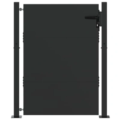 Afbeelding van vidaXL Tuinpoort met slot Zwart 105 x 125 cm Poedercoated staal