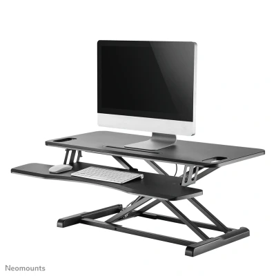 Afbeelding van zit sta werkplek, model NS WS300BLACK, transformeert een standaard werkplek in gezonde werkplek.