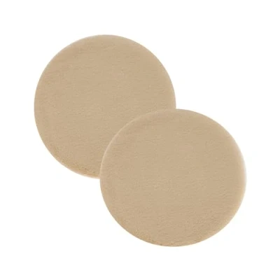 Afbeelding van Hoogwaardig imitatiebont vloerkleed fluffy woonkamer hoogpolig lamsvel schapenvacht accessoire decoratief set van 2 goud rond Ø 35 cm