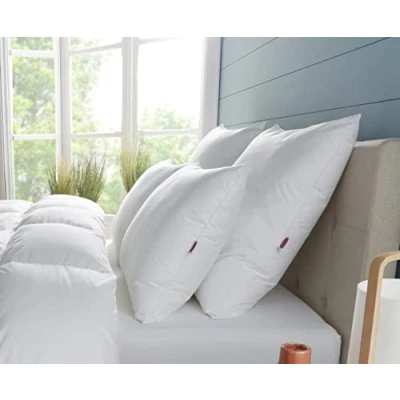 Afbeelding van DODO Premium kussen, 50 x 70 cm, medium comfort, zacht wolkenkussen, anti mijt en zwellend, perkal katoen + biezen, gemaakt in Frankrijk, machinewasbaar op 40 C