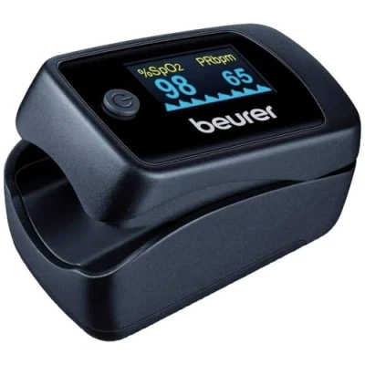 Afbeelding van Beurer PO 45 Saturatiemeter Pulse oximeter Zuurstofmeter vinger Hartslag Perfusie index Medisch gecertificeerd Incl. batterijen Zwart