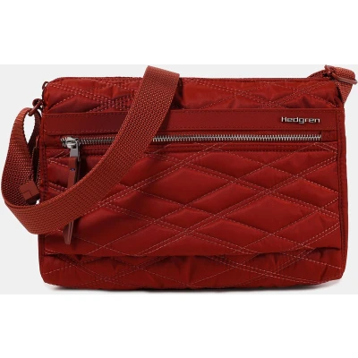 Afbeelding van Hedgren Schoudertas Inner City Eye Shoulder Bag RFID New Quilt Brandy Brown Donkerrood