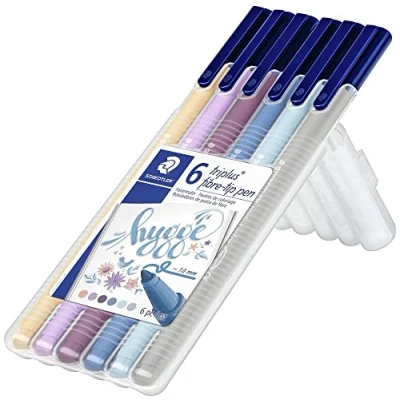 Afbeelding van Staedtler, Kleurpotloden, triplus color 323 driehoekige vezeltip pennen (Multinational, 6 x)