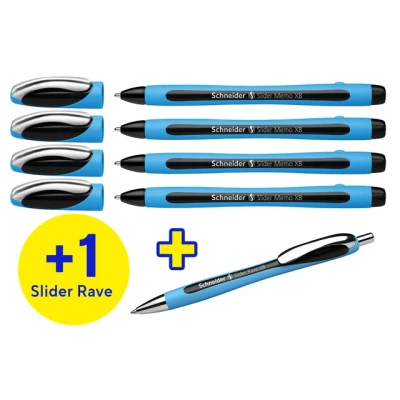 Afbeelding van Schneider balpen Slider Memo + Rave doosje 4 1 gratis S 150245