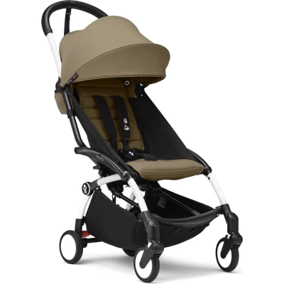Afbeelding van Stokke YOYO3 kinderwagen vanaf 6 maanden Inclusief wit frame / Toffee zitkussen + luifel in een handomdraai en uitklapbaar Licht compact Compatibel met handbagage
