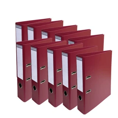 Afbeelding van Exacompta ref. 53704E Doos met 10 ordners hefboom Prem&#039;Touch® A4 70 mm rug 75 mechaniek Afmetingen: 32 x 29 7 cm Formaat Kleur : Bordeaux