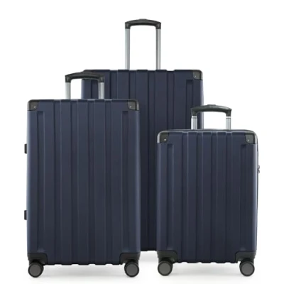 Afbeelding van HAUPTSTADTKOFFER Q Damm set van 3 koffers handbagage koffer 54 cm, middelgrote 68 cm + grote reiskoffer 78 harde schaal ABS, TSA, Donkerblauw