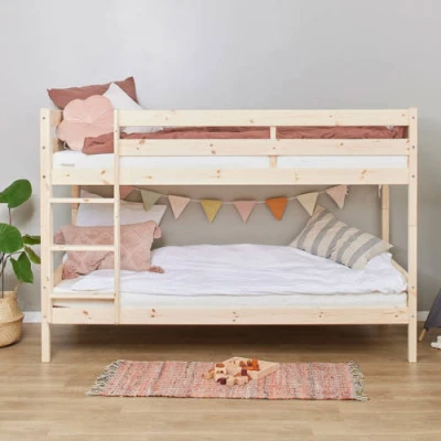 Afbeelding van ECO Comfort stapelbed 70x160 cm met lattenbodem Natural Wood / 90x200cm