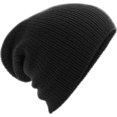 Afbeelding van Beechfield Zware maat Slouch Beanie (Zwart)