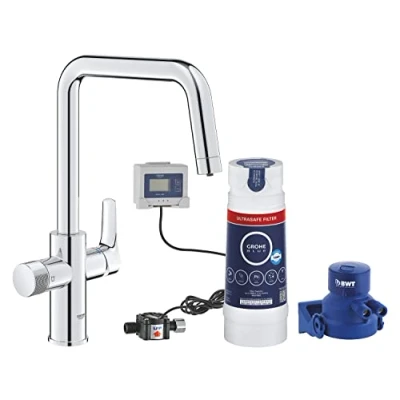 Afbeelding van Grohe blue pure start keukenmengkraan met filterfunctie en c uitloop chroom 30594000