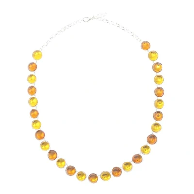 Afbeelding van Behave Ketting zilver kleur met bruine stenen 47 cm