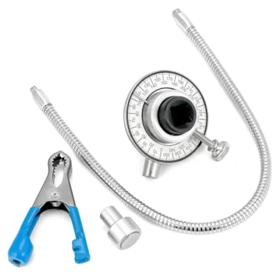 Afbeelding van QWORK® 1/2&quot; Torsie Hoekmeter Draaihoekmeter met Magneetarm en Klauwarm