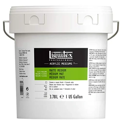 Afbeelding van Liquitex 5136 Professional matte medium voor acrylverf, geeft kleuren een zijdeachtig Mat oppervlak en vermindert de glans, vloeistof 3,78L,