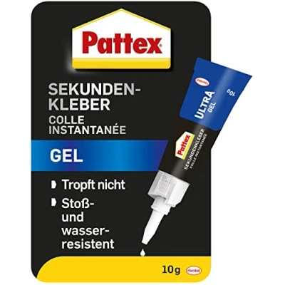 Afbeelding van Pattex secondelijm Ultra Gel, extra sterke en flexibele superlijm, stoot waterbestendige gel voor bijv. rubber, leer, hout, 1 x 10 g